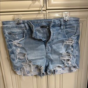 American 🇺🇸 Eagle 🦅 Next Level Stretch High-Rise Shortie 🩳 with Floral pockets